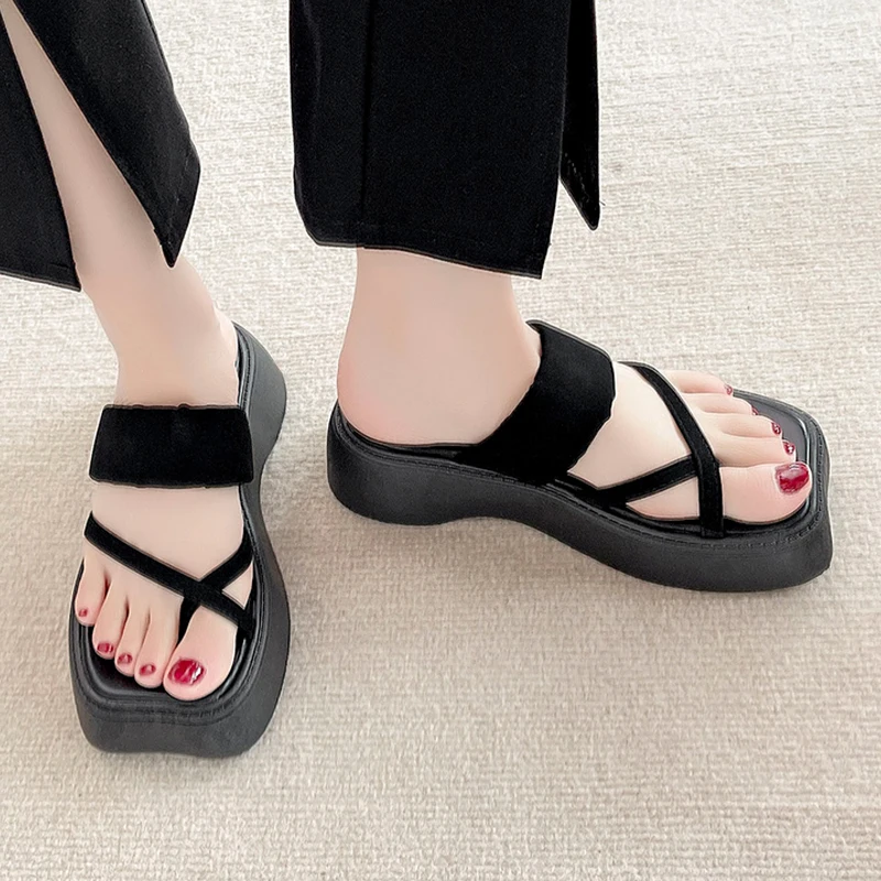 

Women Flip Flops Platform Slippers Flats Sandals Summer Shoes 2023 New Fashion Slingback Beach Shoes Casual Trend Mujer Slides
