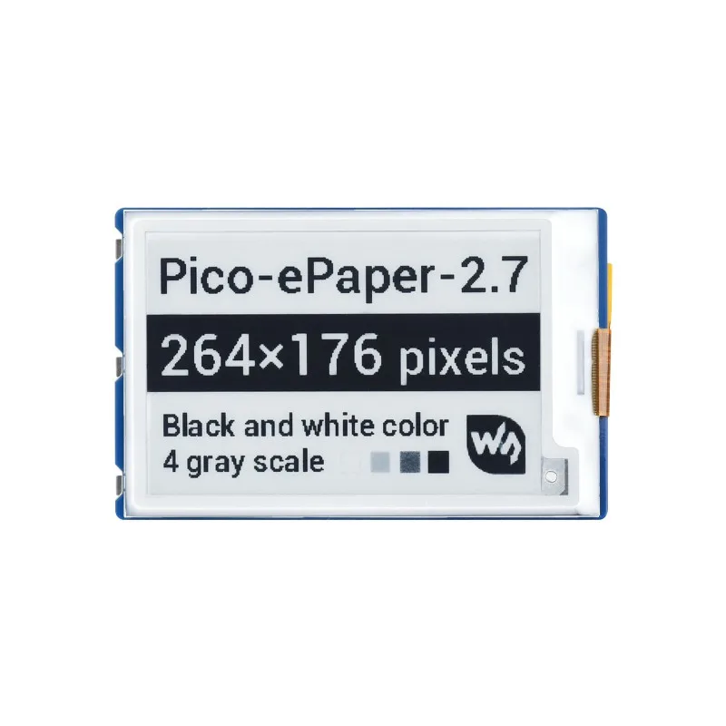 

2,7 дюймовый E-Ink модуль дисплея для Raspberry Pi Pico, 264 × 176 пикселей, черный/белый, интерфейс SPI широкий угол обзора