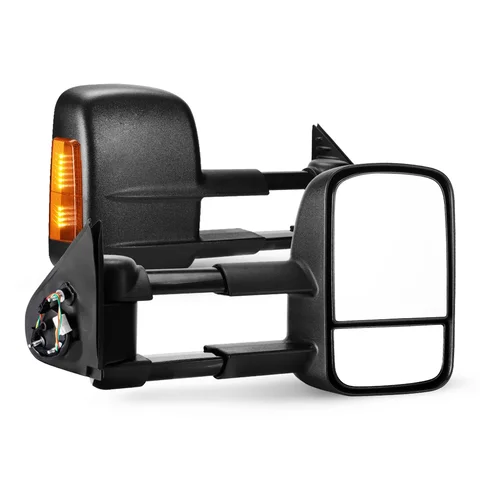 Черная пара раздвижных зеркал для буксировки для Toyota Hilux 2015-on