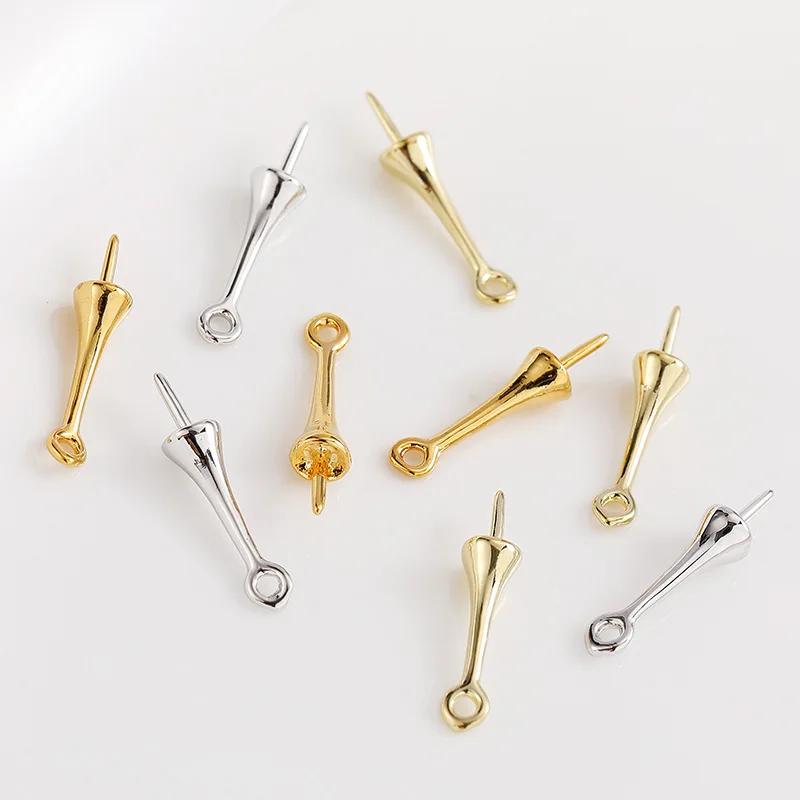 

10 PCS 16x3mm Pendant Clasps Eye Pins Bail Findings Earrings Necklace Pendant Clasps For Jewelry Making diy parts