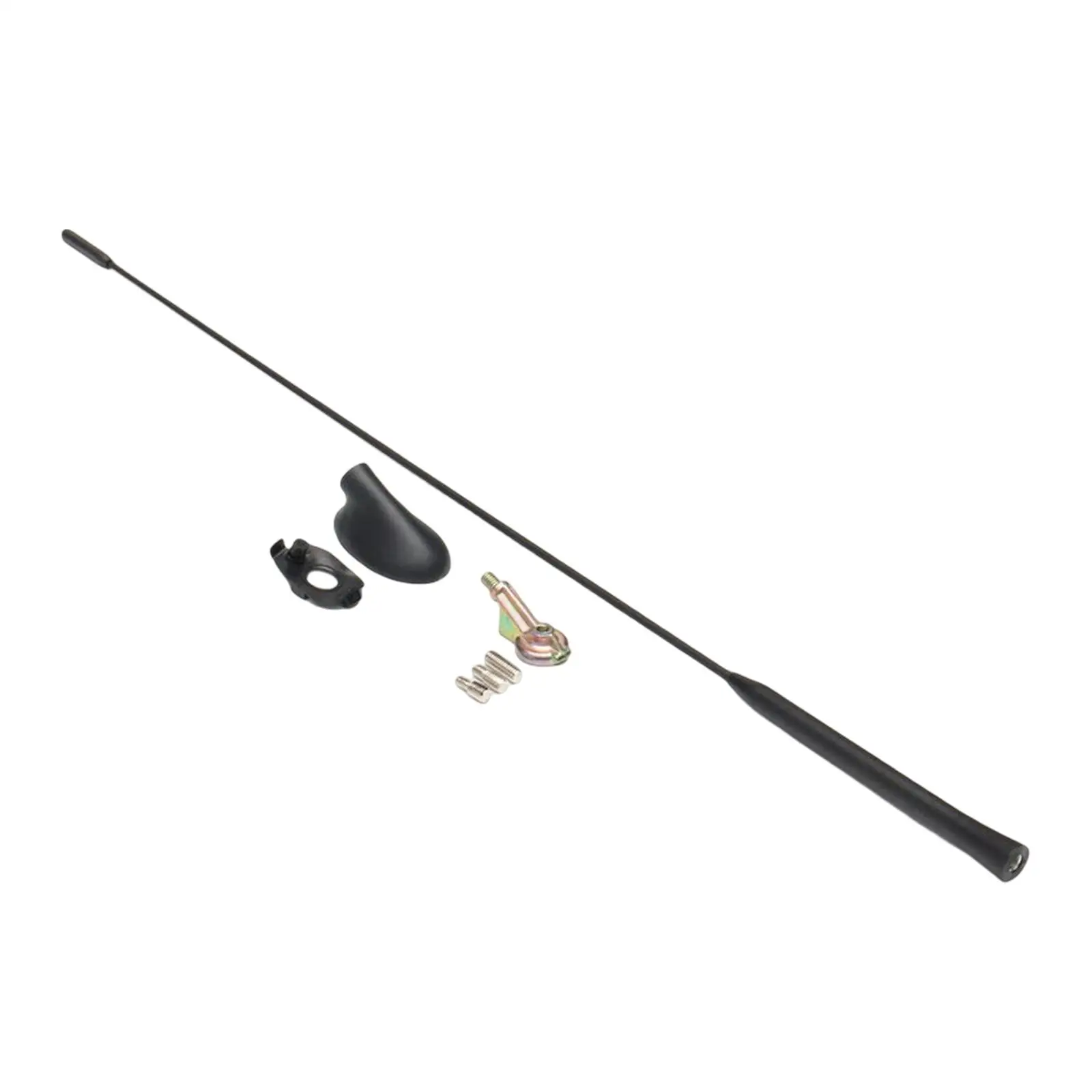 

Car Radio Antenna AM/FM Automobiles Exterior Replacement Parts with 3 Screws with Base 54cm Flexible for 2000 to07