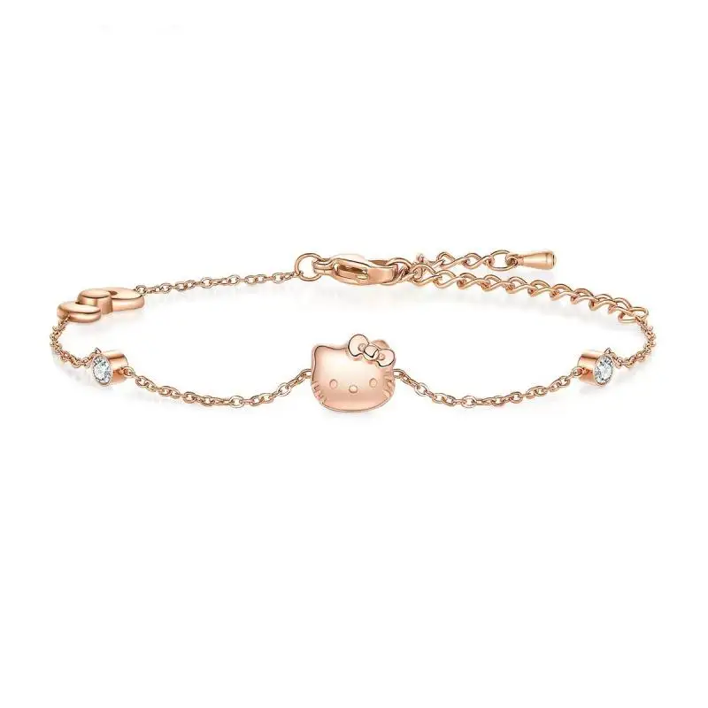 

Kawaii Sanrios Bracelet Cute Hellow Kittys Cartoon Anime Girl Heart Bracelet Accessories Toys for Girls Gifts