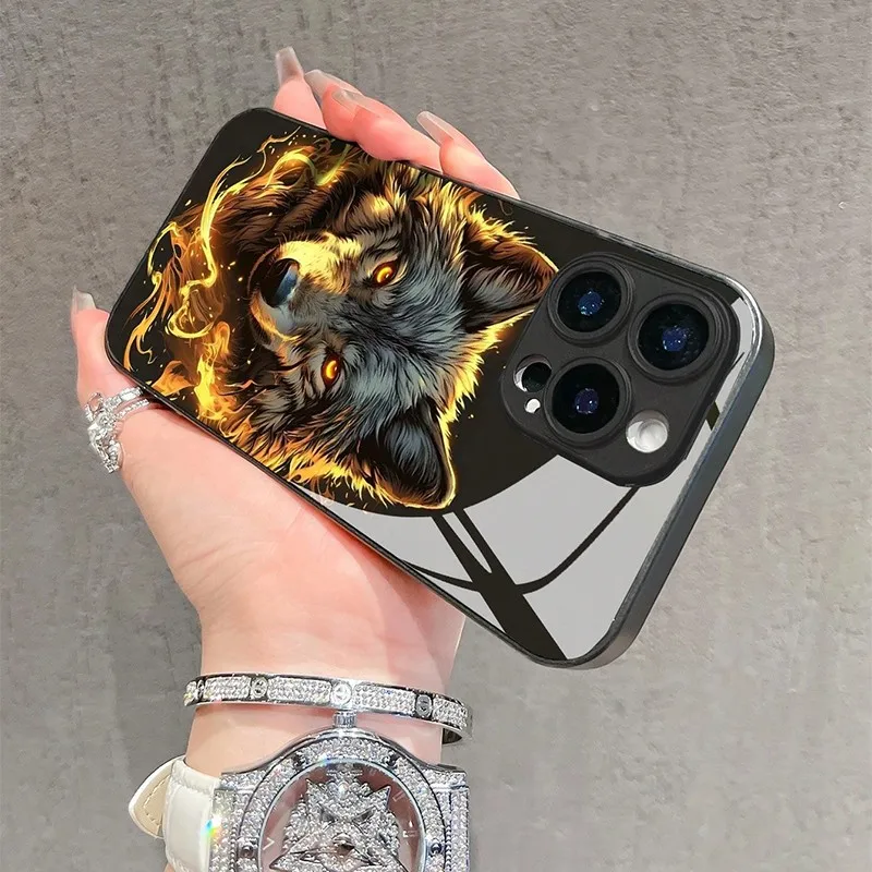 Фото Чехол для телефона Cool Red Fierce Wolf King Graphic Glass для Samsung A07 A26 A36 A56 A16 A55 A35 A14 A34 A54 A24 A25 A34 A54 A24 4G 5G №4