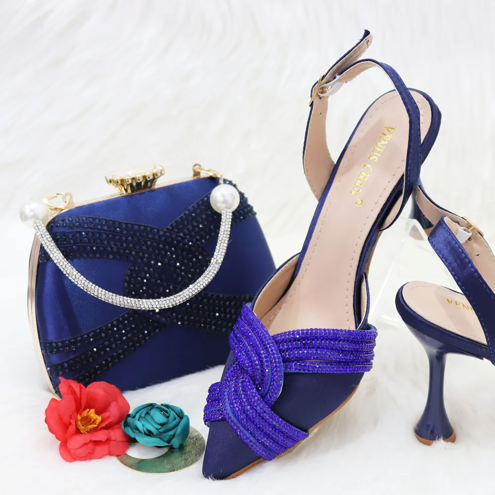 

Doershow Итальянская обувь с подходящими сумками, итальянские африканские женские вечерние туфли и сумки, комплекты женской обуви синего цвета! SGB1-8