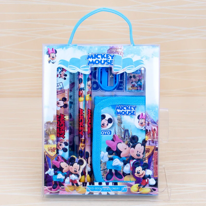 Disney Mickey Mouse Minnie Stationery Set Cartoon Frozen Princess Children's Cute School Supplies Anime Stationery Birthday Gift