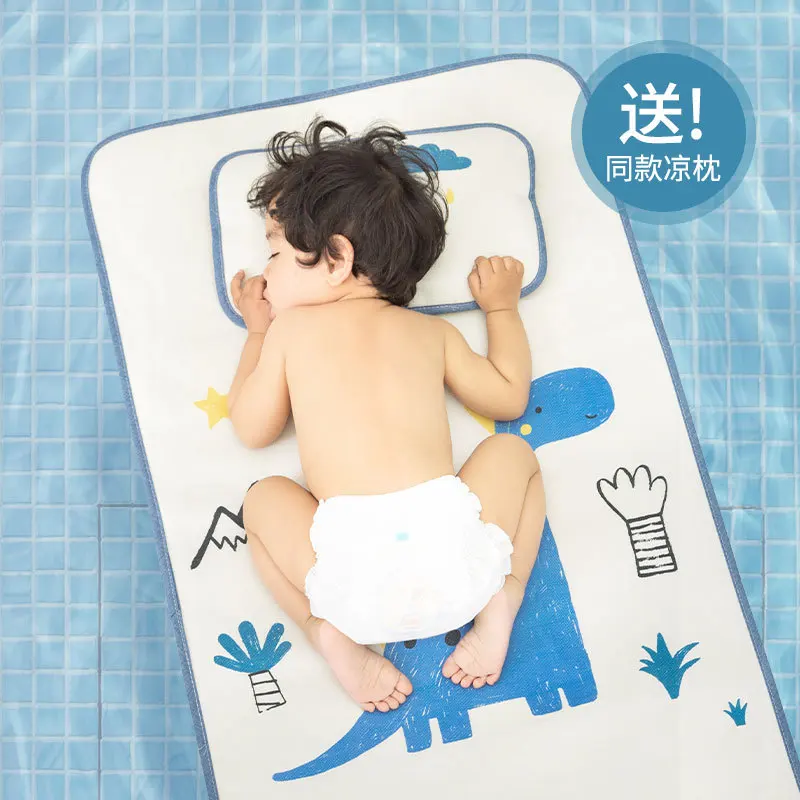 New Baby Bed Cool Mat Ice Silk Summer Breathable Kindergarten Nap Child Mat Newborn Baby Bed Cool Mat Mattress