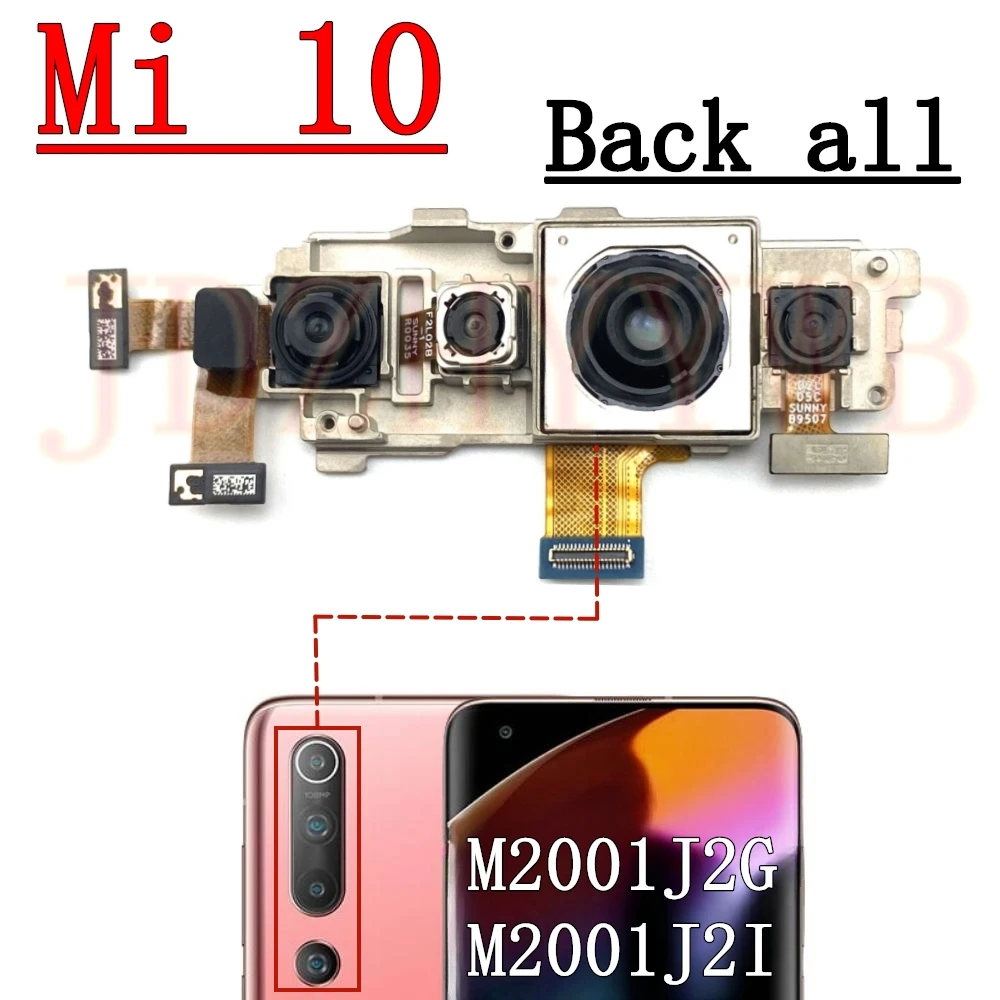 Фото Задняя передняя камера для Xiaomi Mi 10 5G M2001J2G, M2001J2I, полный комплект, широкий модуль задней камеры, замена гибкого кабеля №2