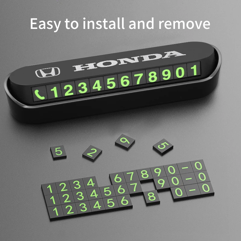 

Car Temporary Parking Card Accessories Phone Number Plate Sticker For Honda Jazz Odyssey Civic Accord Crv Hrv Fit Spirior Bonda