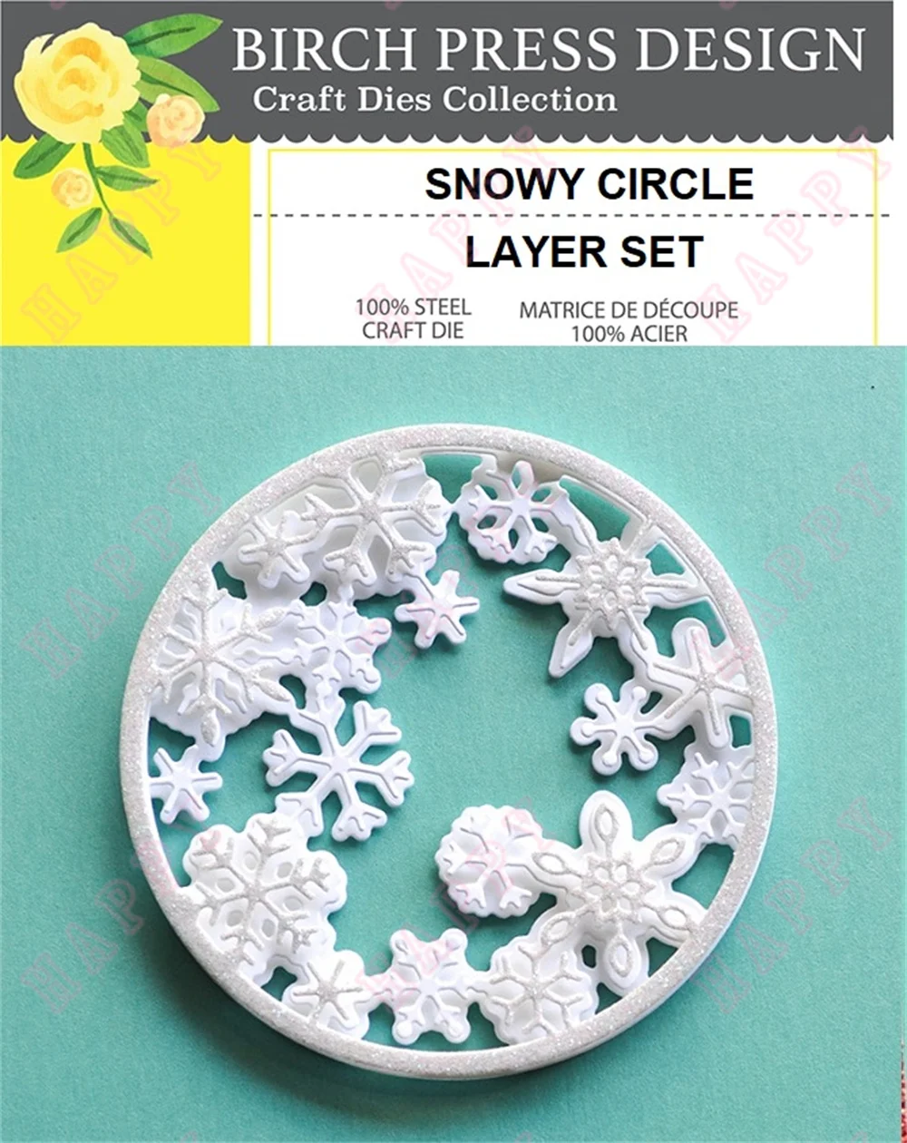 

Christmas Metal Cut Dies Paper Photo Album Decoration Scrapbook DIY Greeting Card Handmade Snowy Circle Layer Embossing Template
