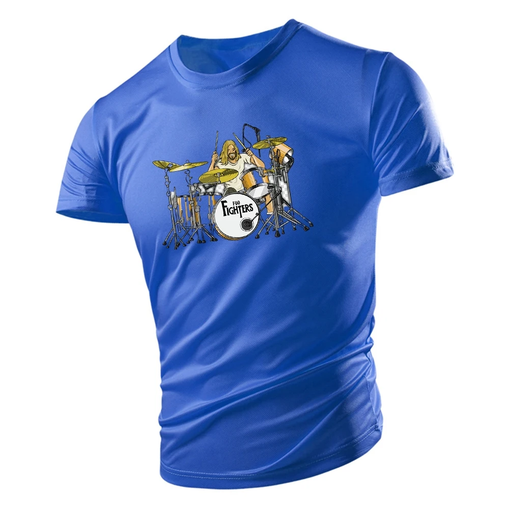 

taylor hawkins rock band drummer 2D print t-shirt men summer oversized hip hop crew neck short sleeve multicolor teen