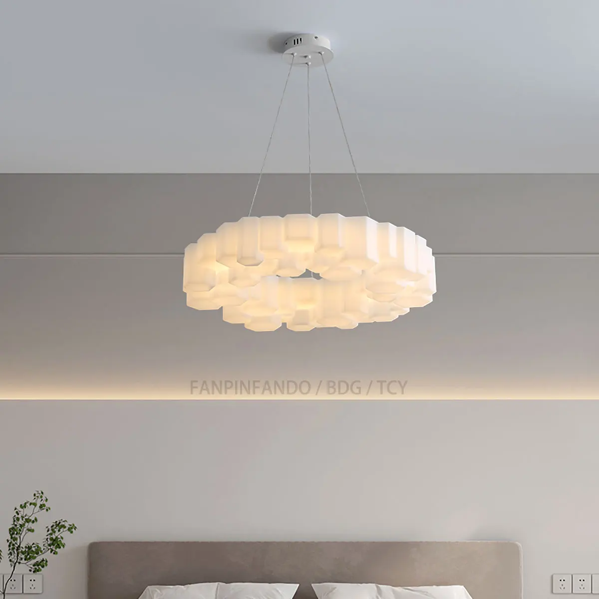 

White Modern Led Chandeleir For Living Room Bedroom Ceiling Chandeliers Study Dining room Hanging Light Rings Pendant lights