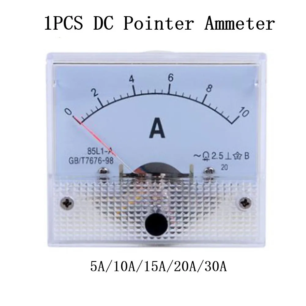

1PCS Ammeter DC Analog 5A-50A Panel Mechanical Pointer Ammeter 4.5 Cm (1.77 Inches) X 4.5 Cm Level 2.5 Electric Measuring Tool