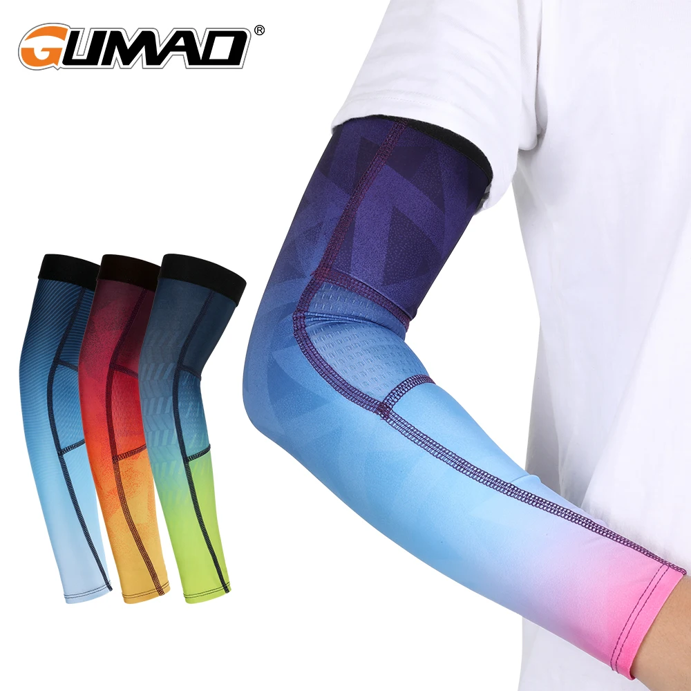 

Men's Compression Arm Sleeves Running Cycling Fishing Basketball Sports Arm Warmers Sleeves Sun UV Protection Sleeve Armbands