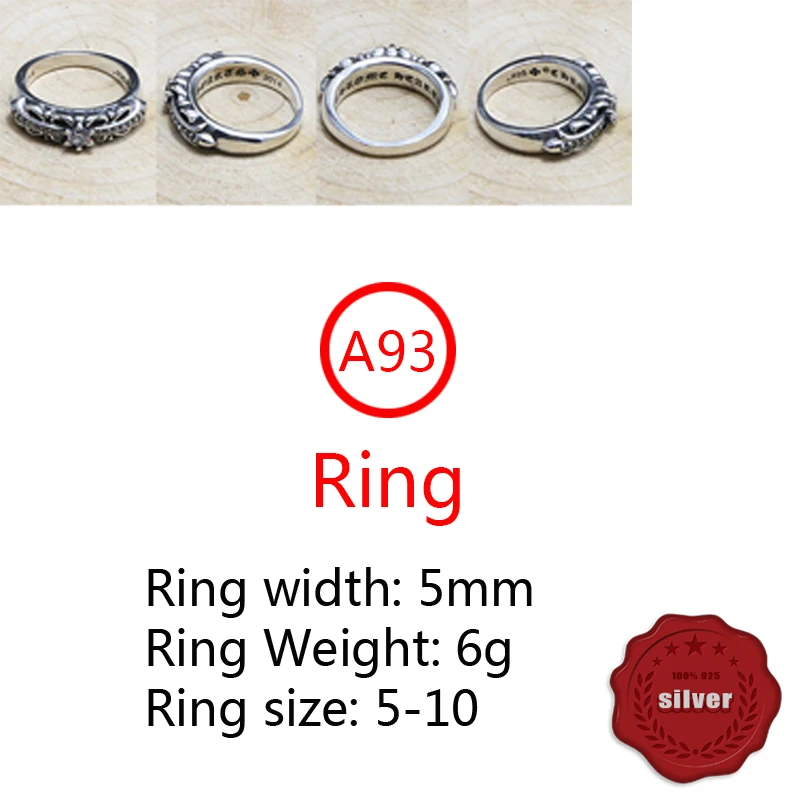 

A93 S925 sterling silver ring jewelry personality trend simple holy sword fashion popular hip-hop style gifts for lovers