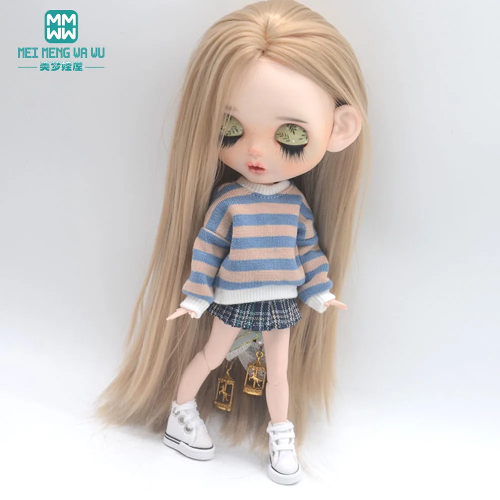 Новая Одежда для кукол Blyth Azone OB22 OB24 аксессуары Модный Полосатый свитер