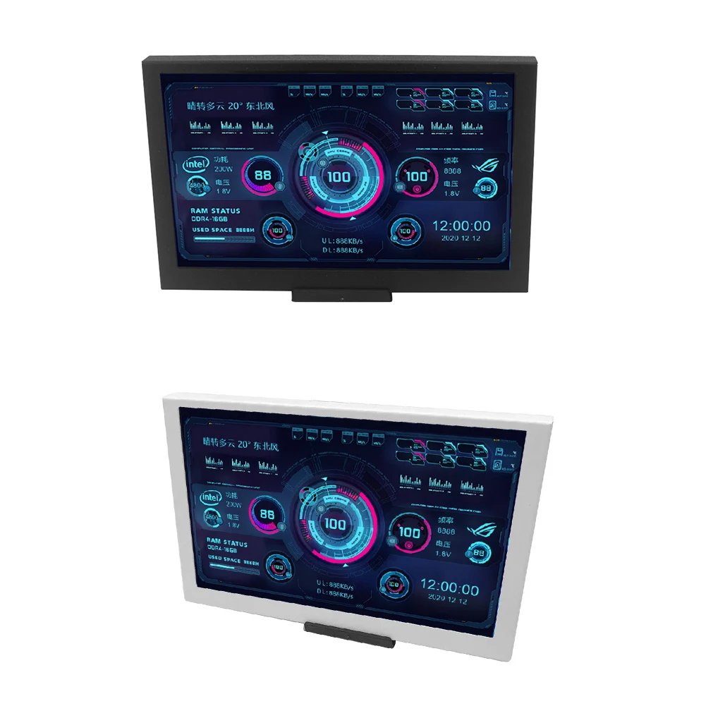 

DIY Computer Temperature Monitoring 5.0 inch IPS Type-C Secondary Screen CPU GPU RAM HDD Monitor USB Display for Mini ITX Case