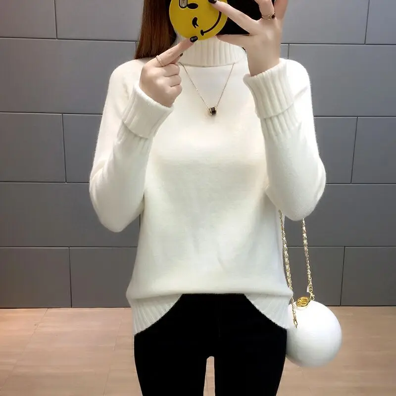 Женский трикотажный пуловер повседневный джемпер с длинным рукавом Осень-зима |