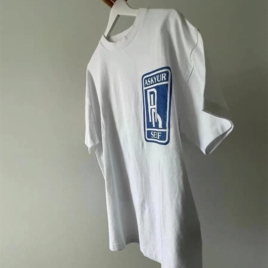 Футболка Askyurself с коротким рукавом для мужчин и женщин Топ оверсайз надписью R