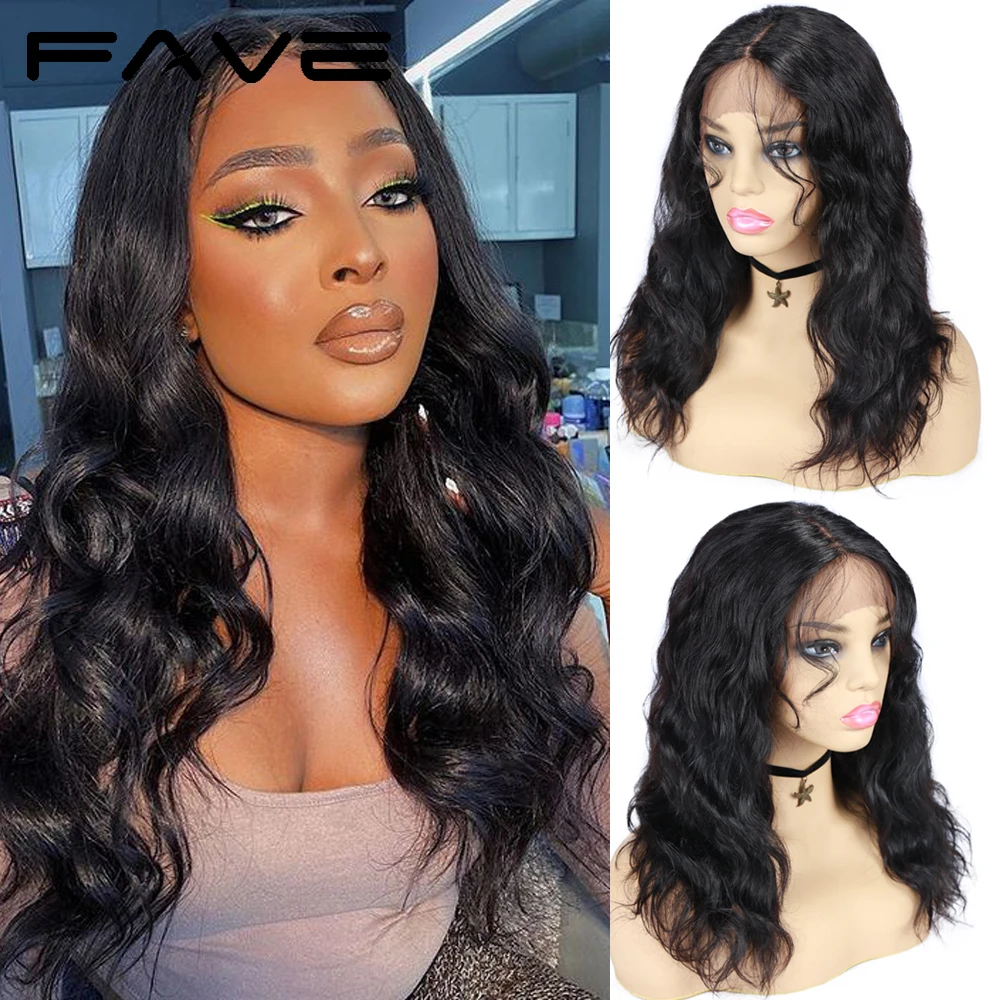 FAVE Brazilian Human Hair Wigs Lace Front Wigs Human Hair Natural Wave Lace Part Wig Perruque Cheveux Humain 13×1 Lace Part Wigs