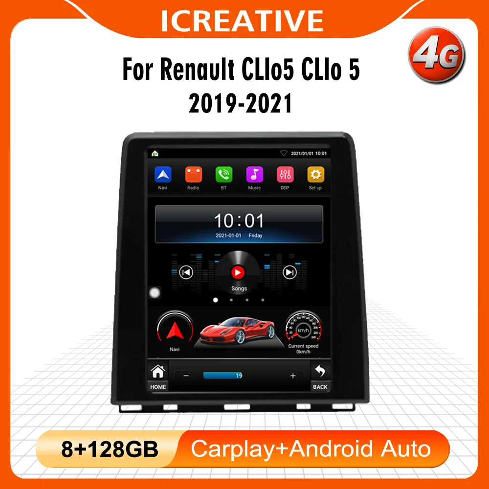 

2 Din Car Radio For Renault Clio 5 2019-2021 Android 4G WiFi Carplay Tesla Touch Screen GPS Navigation Multimedia Player Stereo