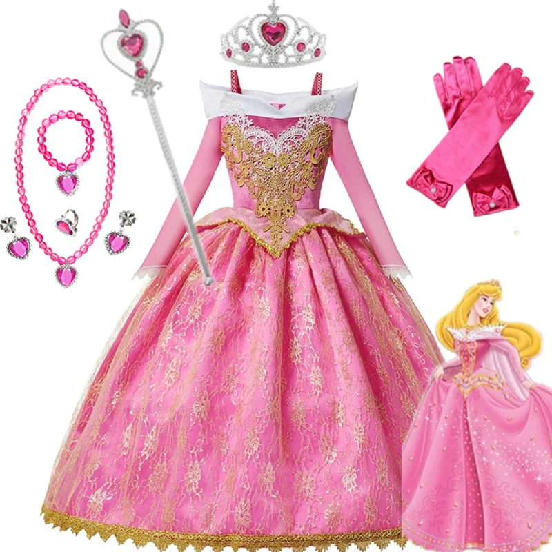 Платье Спящая красавица для девочек причудливый костюм принцессы Авроры на день