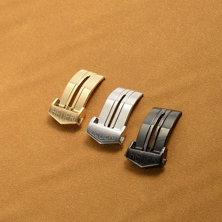 22mm Stainless Steel Watch Buckle Folding Clasp Double Button For TAG Heuer Watch Accessories Strap