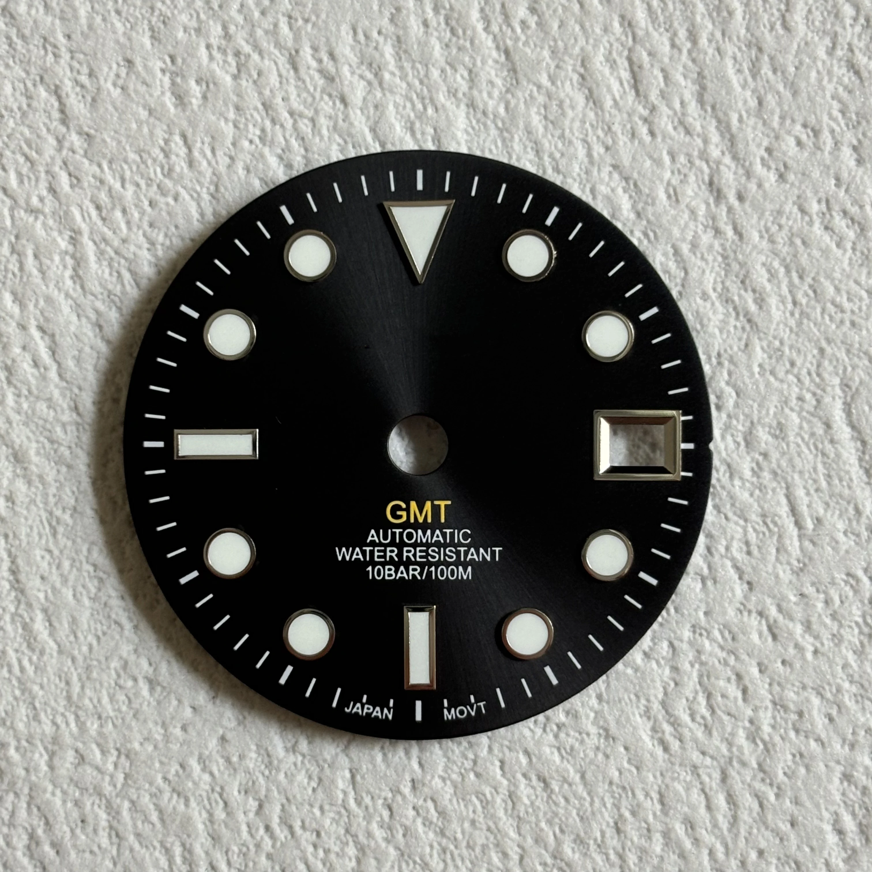 28 5 мм NH34 синий светящийся GMT одиночный черный циферблат с автоматическим