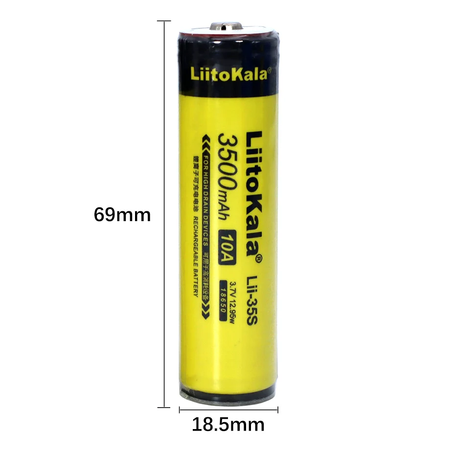 

10PCS LiitoKala Lii-35S 18650 Battery 3.7V Lithium ion 3500mAh Lithium Battery Suitable for Flashlight PCB Protection