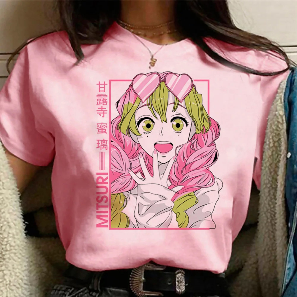 

Demon Slayer t-shirts women streetwear Japanese top girl y2k harajuku anime clothes