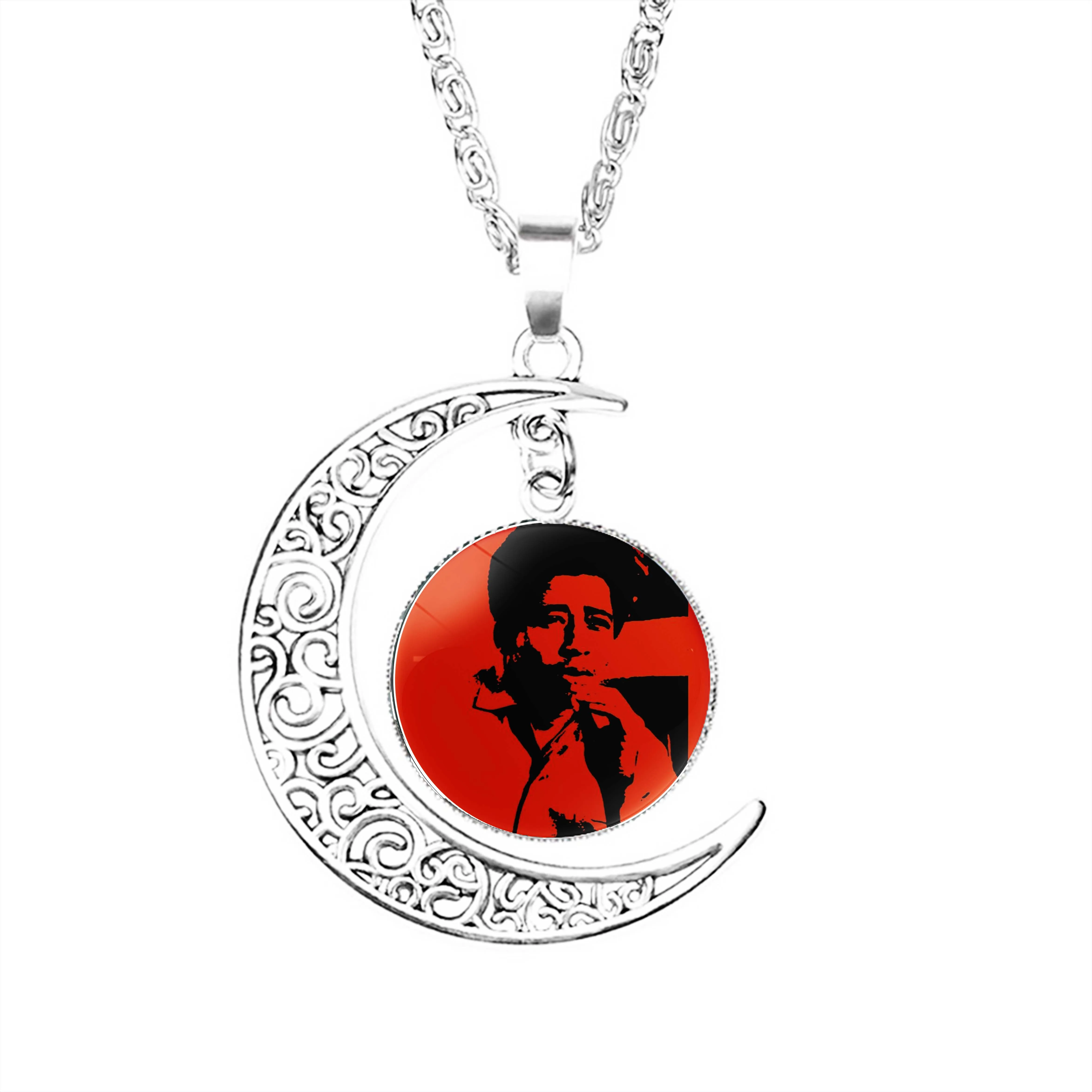 

George Jackson Moon Necklace Jewelry Lady Dome Boy Fashion Crescent Jewelry Men Chain Charm Stainless Steel Girls Lovers