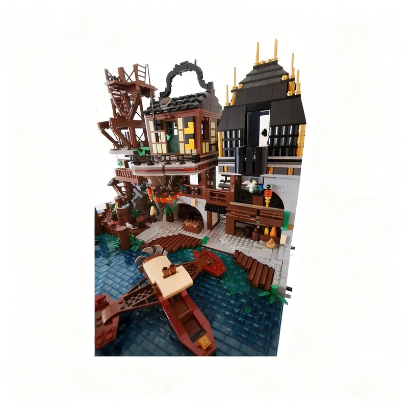 2840 деталей MOC: Город приключений ниндзя, архитектурная уличная сцена, модель, строительный набор, конструктор, коллекционная игрушка, подарок (art.: 3920dc158e5cd) - 3920dc158e5cd