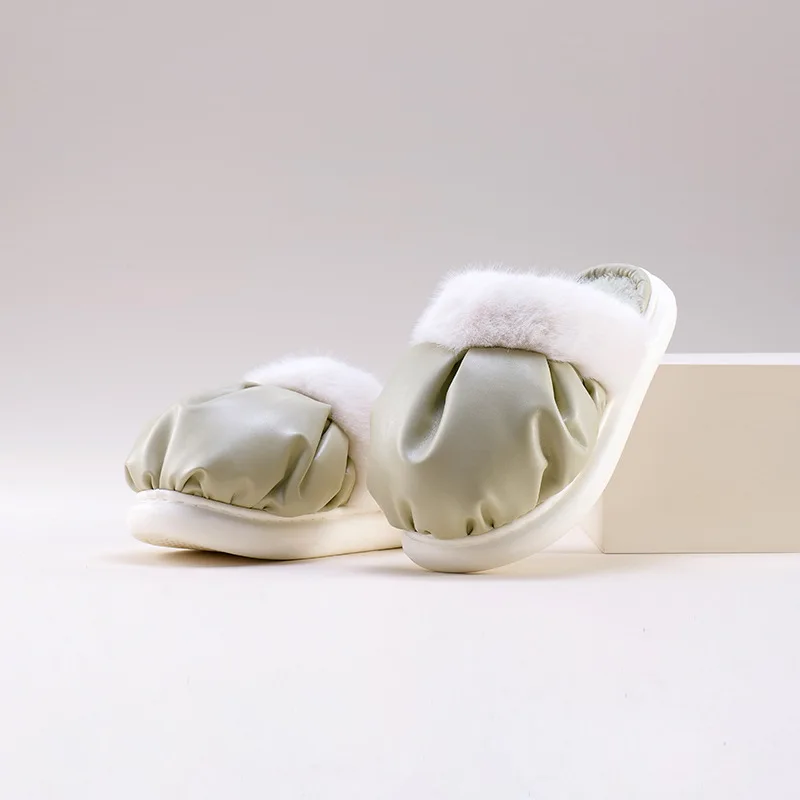 

Suihyung Female Home Cotton Shoes Fluffy Fur Women Slippers 2022 New Winter Warm Plush Slip On Platform Slides Furry Floor Shoes