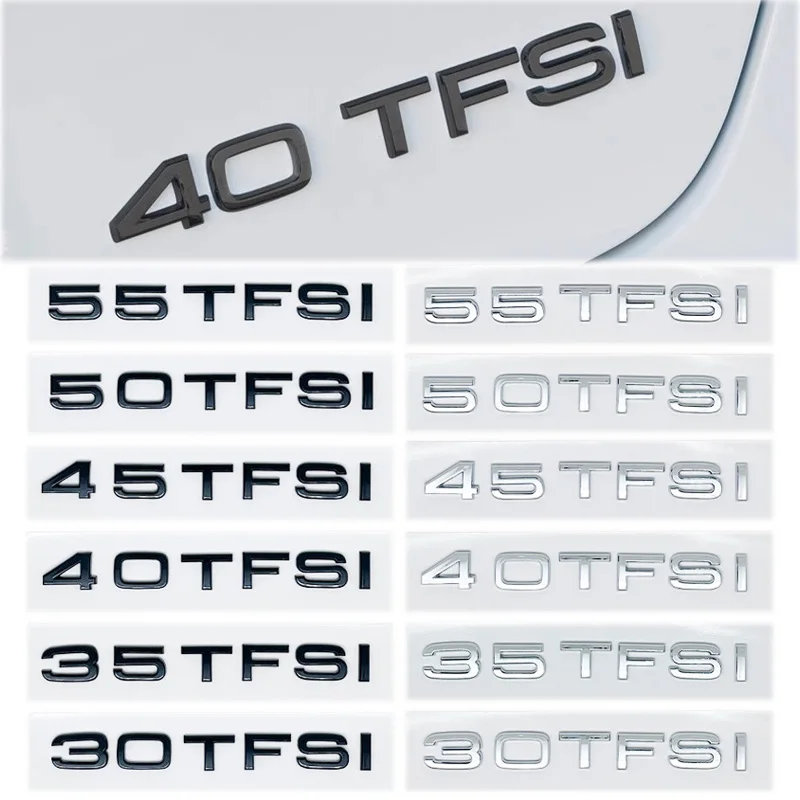 Фото 3D ABS 30TFSI 35TFSI 40TFSI 45 50 55TFSI 60TFSI Автомобильная наклейка с буквенным логотипом, значок на хвостовой бампер, авто эмблема заднего багажника, аксессуары AD №1
