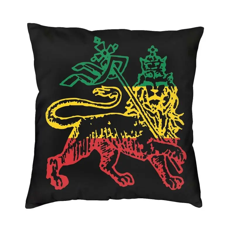 

Lion Of Judah Flag Ethiopia King Selassie Rasta Nordic Pillow Cover Decoracion Salon Cushion Case Pillowcases