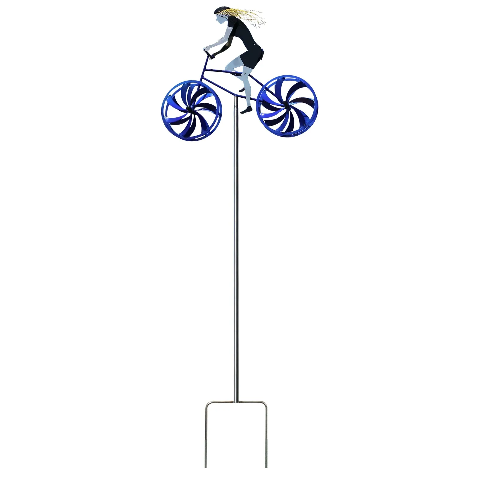 Домашний металлический велосипед, скульптура ветряной мельницы для садового украшения, карточное искусство, динамичное.