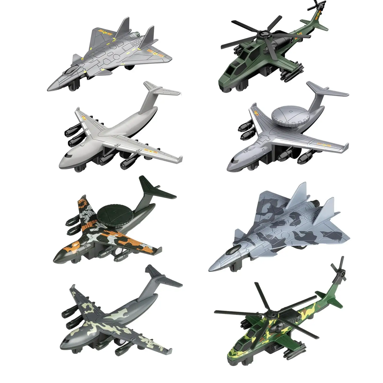 

4Pcs Diecast Metal Jet Plane Pullback Mechanism Cake Decoration Airplane Party Favor Fighter Toys for Desk Shelf Bedroom Table