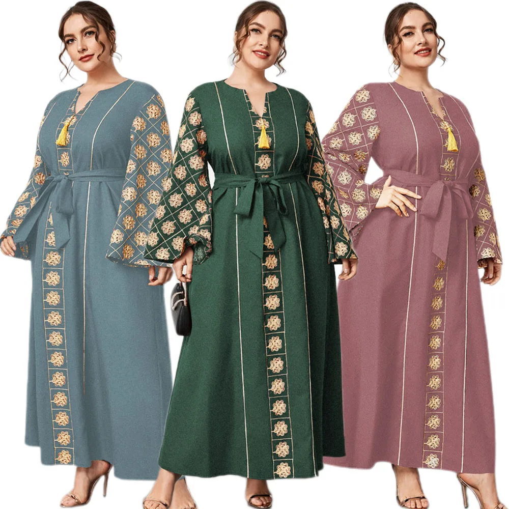 

Ramadan Muslim Women Long Dress Kaftan Turkey Dubai Middle East Abaya Arab Islamic Clothes Loose Casual Maxi Robe Eid Mubarak