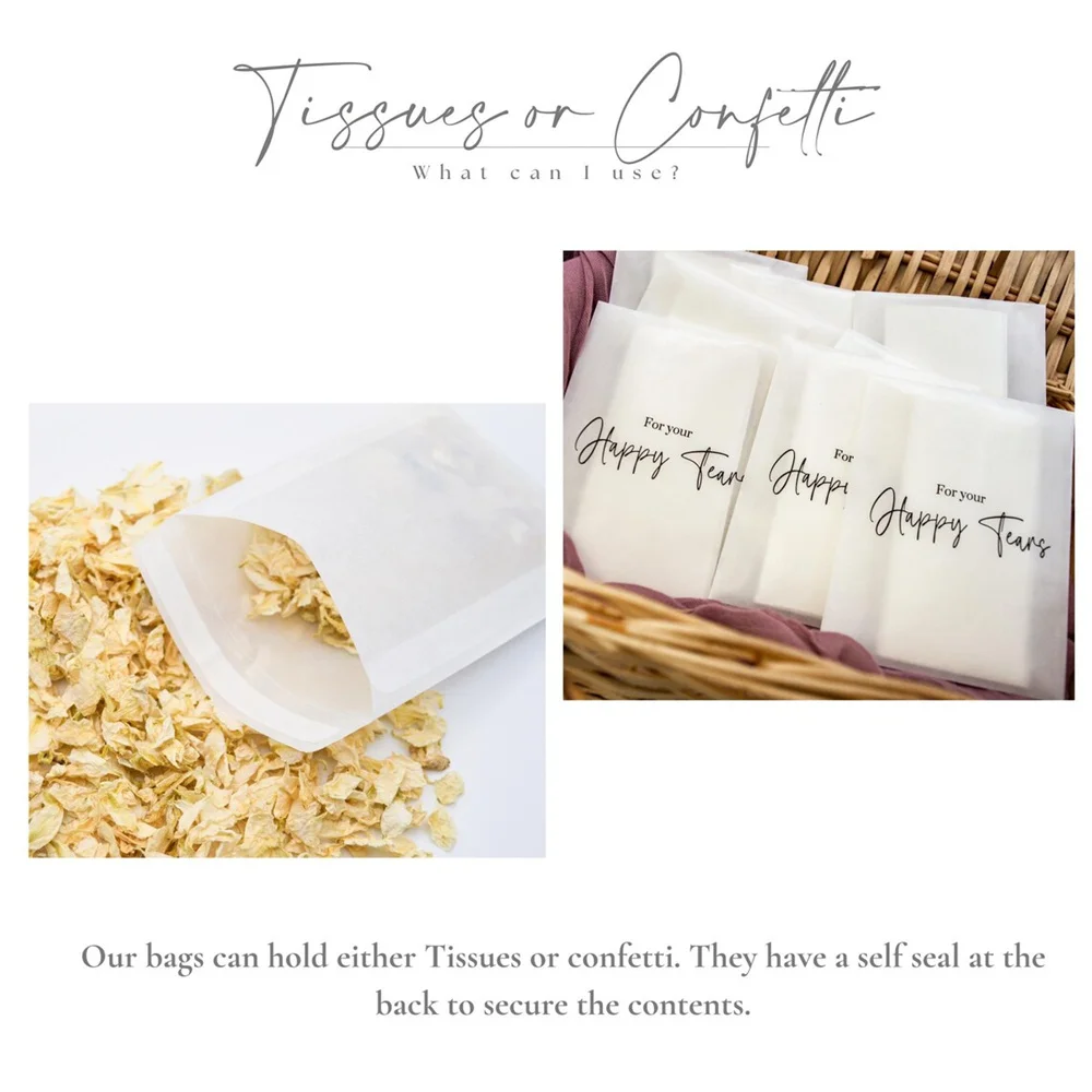 Свадебные пакеты для салфеток | Для ваших счастливых слез Биоразлагаемые