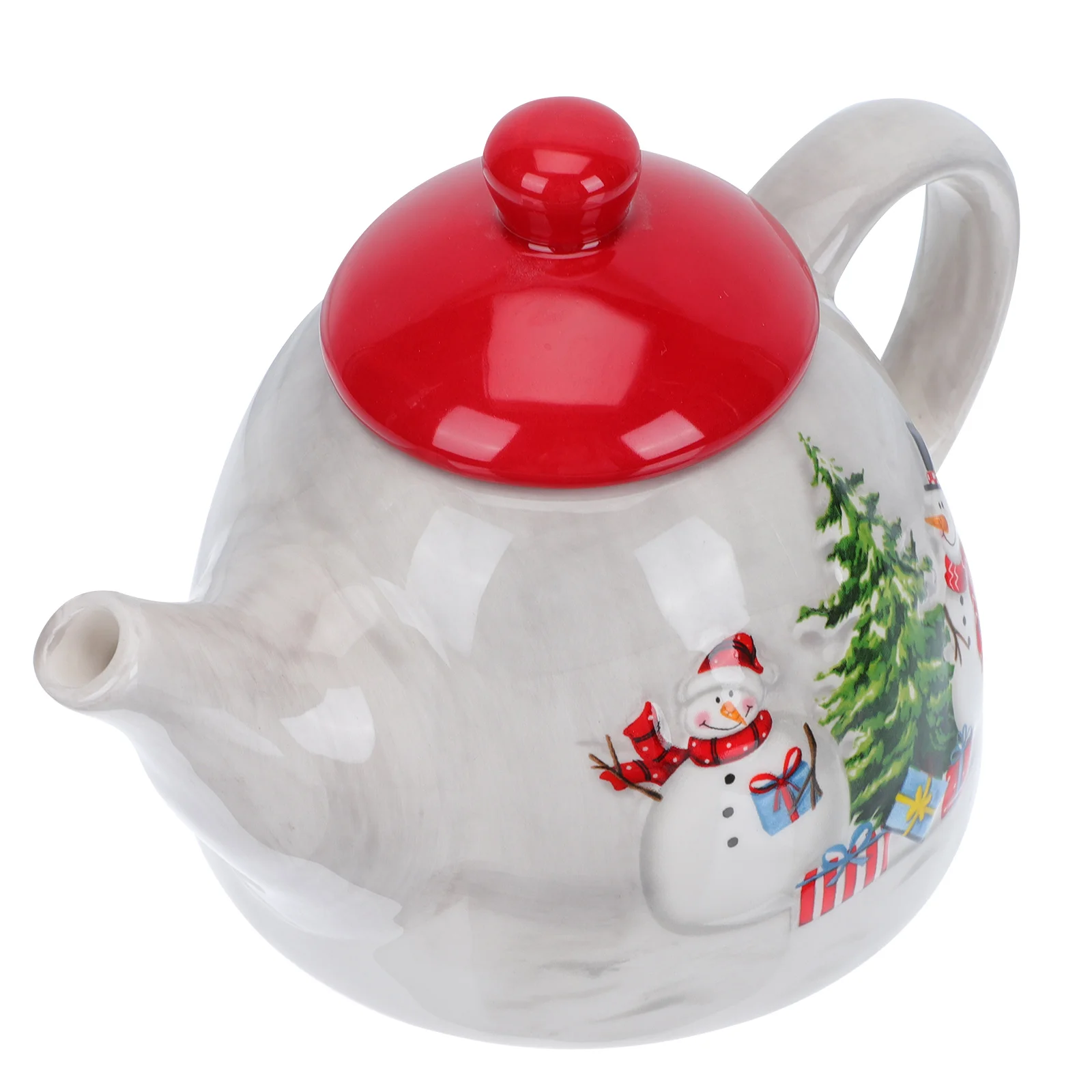 

Tea Christmas Ceramic Pot Teapot Kettle Pots Coffee Pitcher Watermilk Stovetop Porcelain Holiday Snowman Tree Camping Vintage
