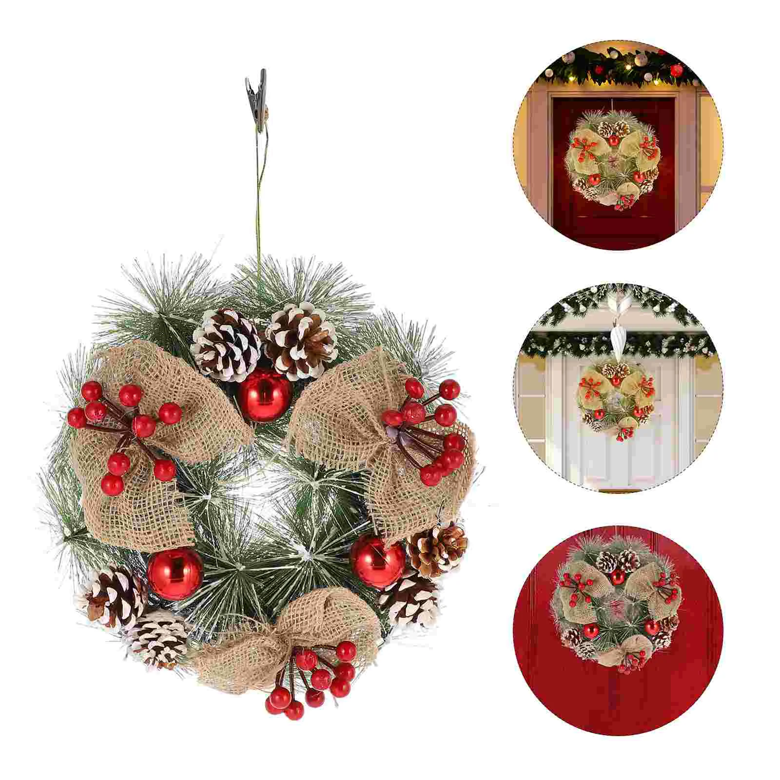 

Wreath Christmas Door Decoration Pine Garland Frosted Hanging Party Ring Rattan Winterfront Berryholly Wreaths Holiday Decor