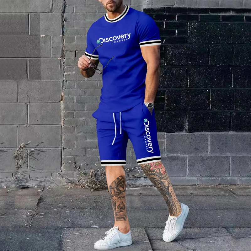 Summer Solid Color Rhode Neck Short -sleeved High -quality Casual Suit Men's Fashion Sports T -shirt Uniform Comfortable