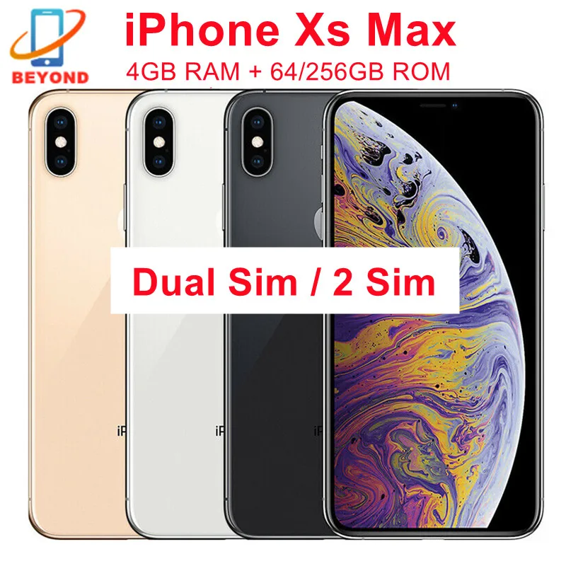 

Оригинальный сотовый телефон Apple iPhone XS Max с двумя Sim-картами, 64 ГБ/256 Гб ПЗУ, оригинальный OLED-дисплей 6,5 дюйма, ОЗУ 4 Гб, IOS A12, стандартная фотография лица, 4G LTE