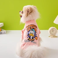 disney puppy summer vest cartoon t shirt comfortable breathable pet clothes donald duck print dog sweatshirt for bulldogs