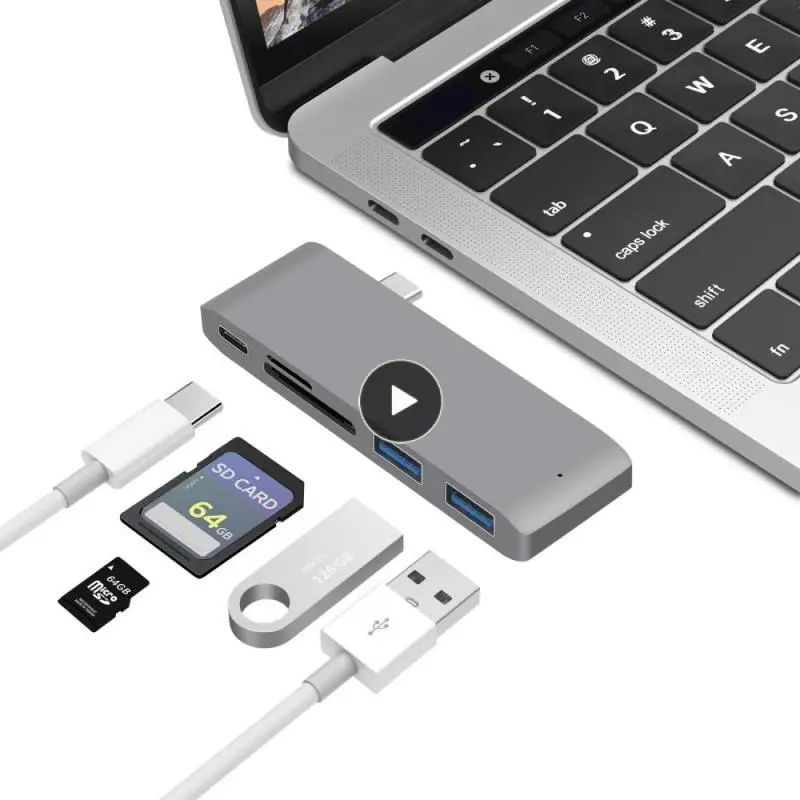 

5 в 1 кардридер для портов Usb C Type C Hub Adapter 3,0 мультипортовый концентратор из алюминиевого сплава