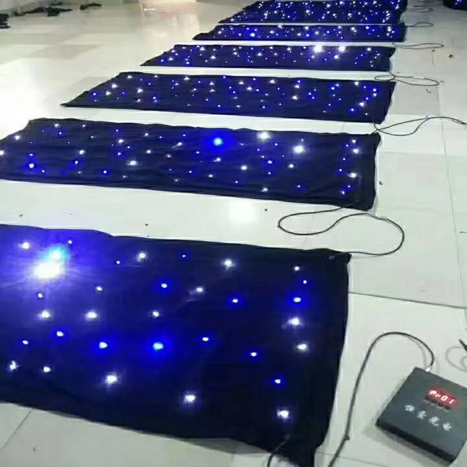 3x3m LED Star Background Cloth Reusable Photography Backdrop Starry Curtain for Stage Bar Wedding Event Photo Background Screen