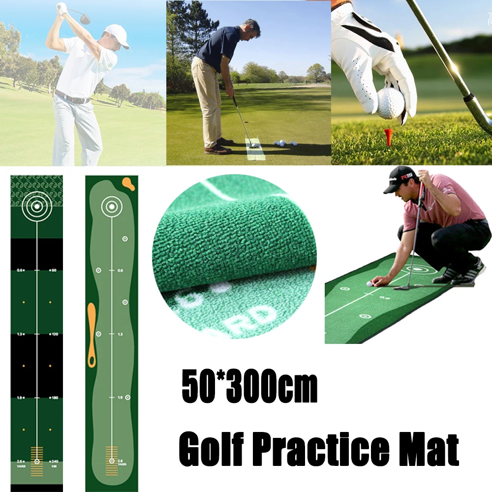 

Green Anti-Slip Exercise Home No Odor Residential Golf Practice Putting Mat Trainer Pad Hitting Games Golf Carpet