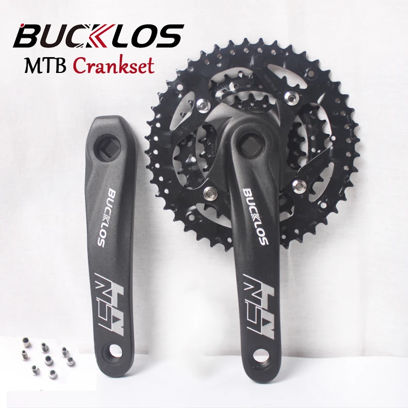 

BUCKLOS MTB Crankset 104/64BCD Bicycle Chainring 3*9 Speed Double/triple 170mm Bike Crank 22/32/44T Chainring Cycling Parts