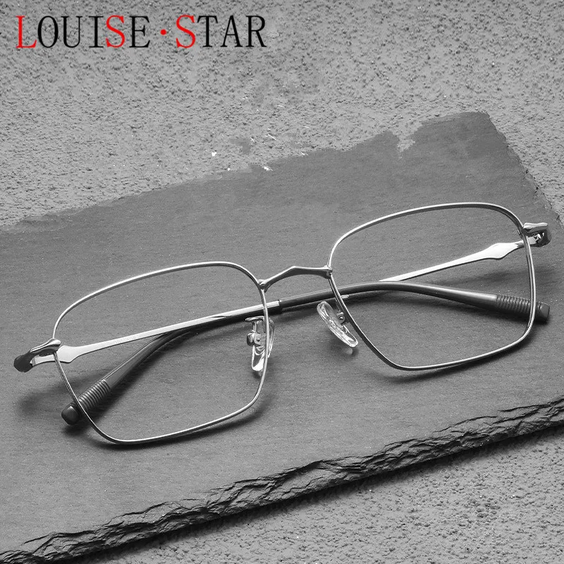 Модная и простая полнокадровая оправа из чистого титана для мужчин женщин очки