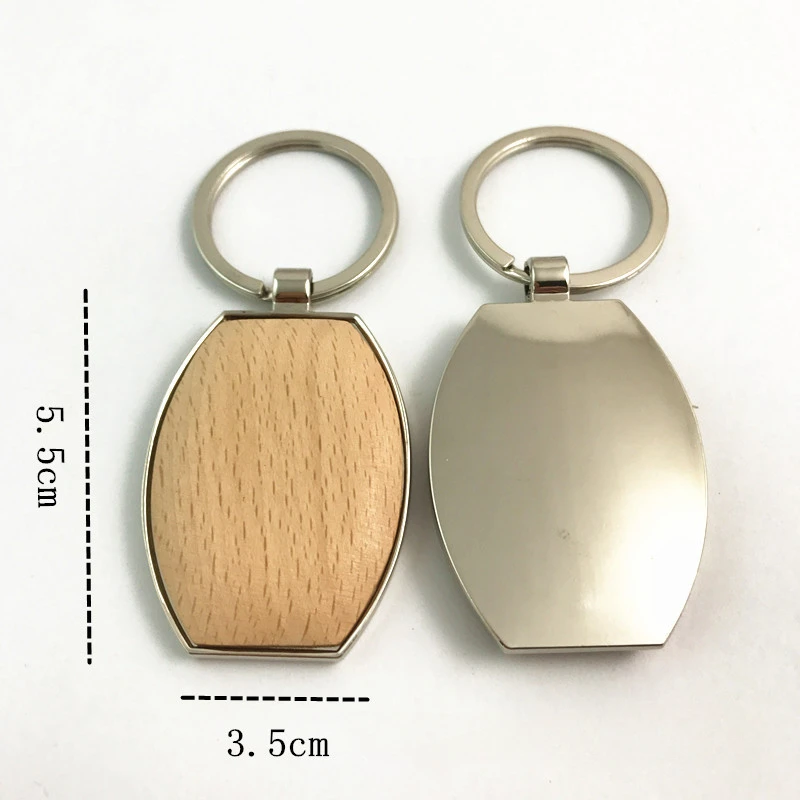 Metal Wood Keychain Heart Shaped Wooden Key Ring Engrave Custom Keyring Personalized Lettering Blanks DIY Factory Wholesale Bulk