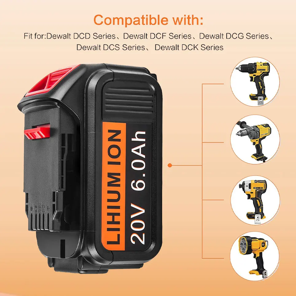 

2022 литиевая батарея запасные части для DeWalt 20V MAX DCB204 DCB200 DCB205-2 DCB201 20V DCD/DCF/DCG/DCS series